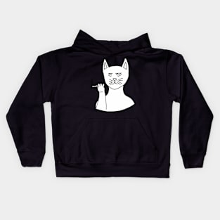 Tired Cat Smoking Kids Hoodie